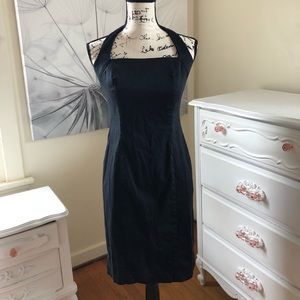 Vintage black halter sheath dress